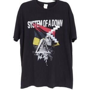 System Of A Down Protect The Land Graphic Men's Size XL Black Band Tour T-Shirt